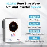 DJDCPOWER 10.2KW Solar Hybrid Inverter 48V, 230VAC Pure Sine Wave, Integrated 160A MPPT Charge Controller, Maximum PV Input 10800W, Suitable for Home Energy Storage